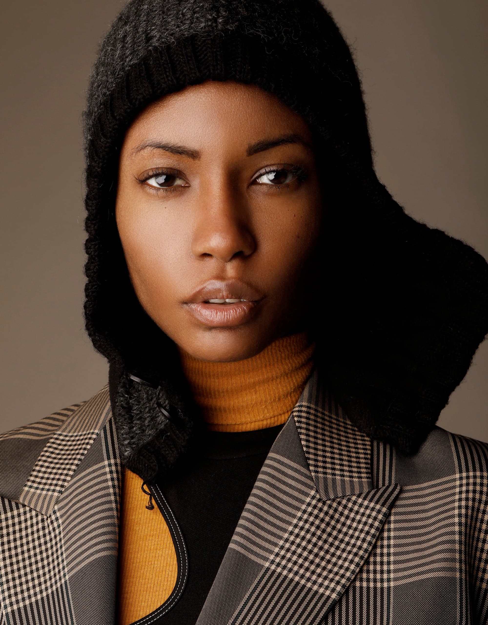 Close-up portrait wearing a hat